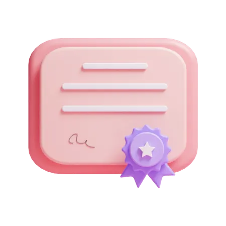 Certificado  3D Icon