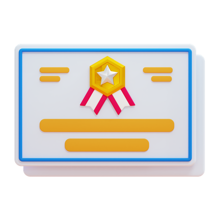 Certificado  3D Icon