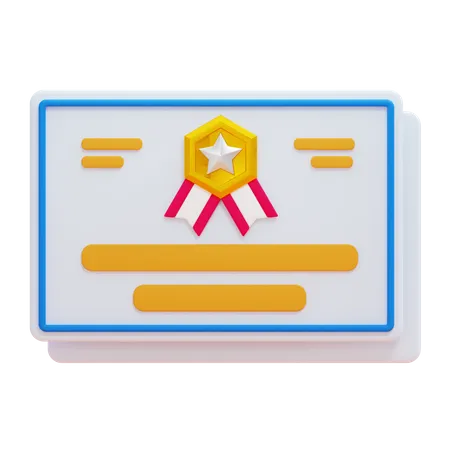 Certificado  3D Icon