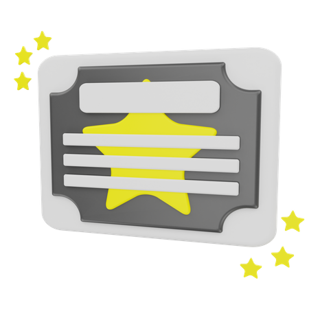 Certificado  3D Icon