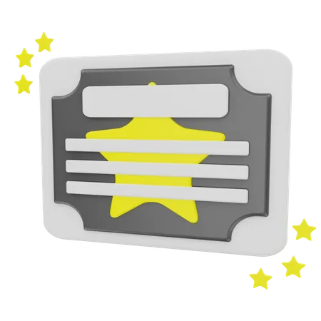 Certificado  3D Icon