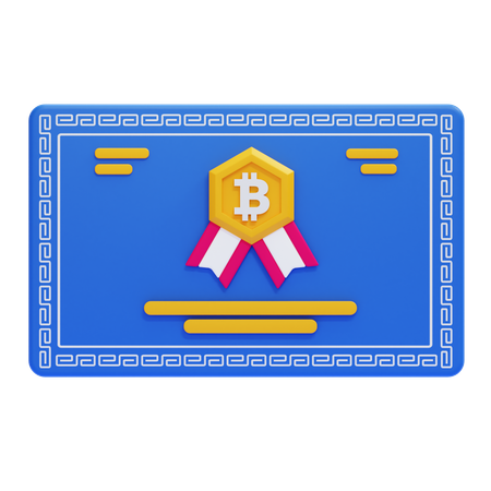 Certificado bitcoin  3D Icon