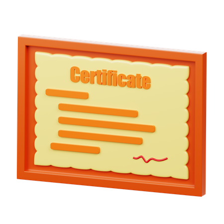 Certificado comercial  3D Icon