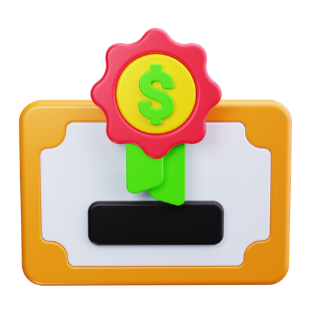 Certificado comercial  3D Icon