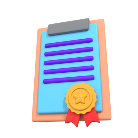Certificado comercial  3D Icon