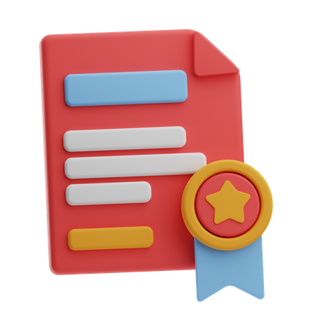 Certificado comercial  3D Icon