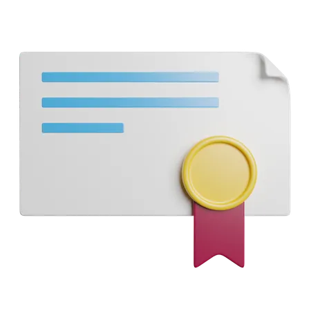 Conquista de certificado  3D Icon