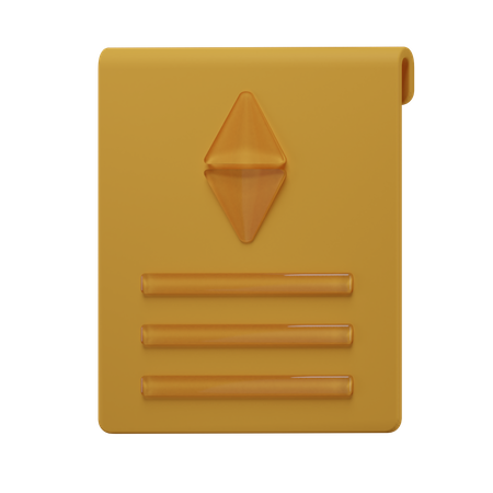 Certificado criptográfico  3D Icon