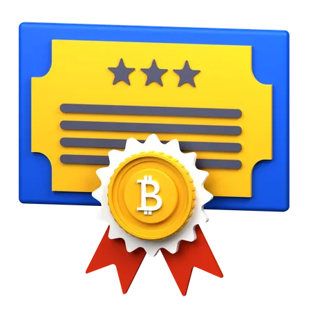 Certificado de criptomoneda  3D Icon