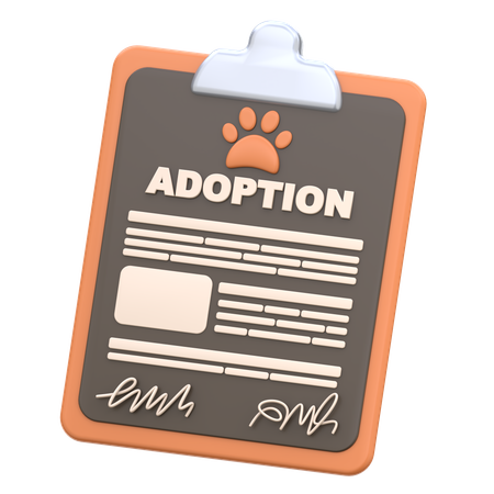 Certificado de adopción de mascota  3D Icon