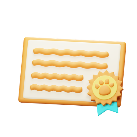 Certificado de animal de estimação  3D Icon