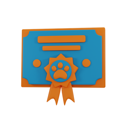 Certificado de animal de estimação  3D Icon