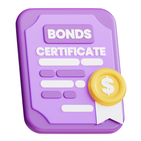 Certificado de bonos  3D Icon