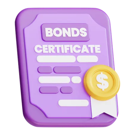 Certificado de bonos  3D Icon