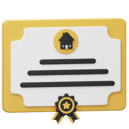 Certificado de casa  3D Icon