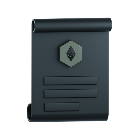 Certificado de criptomoeda  3D Icon