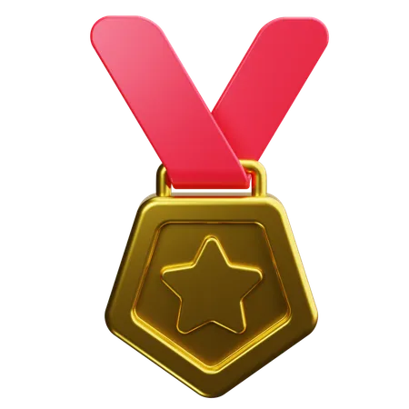 Certificado estrela de ouro  3D Icon