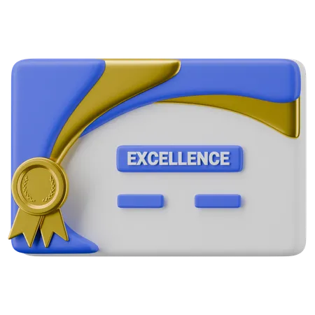 Certificado de excelência  3D Icon