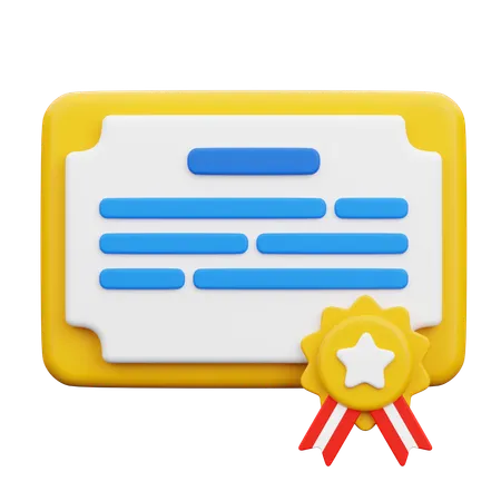 Certificado de ganador  3D Icon