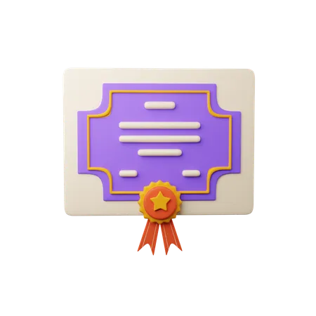 Certificado de graduação  3D Icon