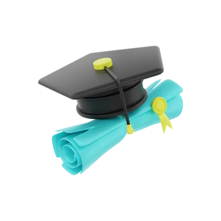 Certificado de graduação  3D Illustration