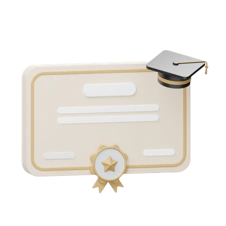 Certificado de graduação  3D Illustration