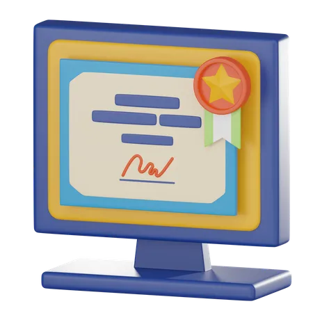 Certificado de graduação digital  3D Icon