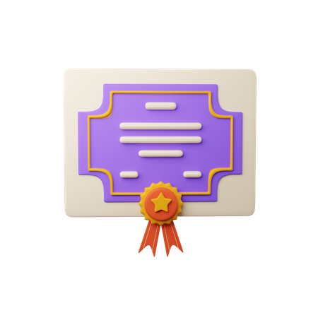 Certificado de graduación  3D Icon