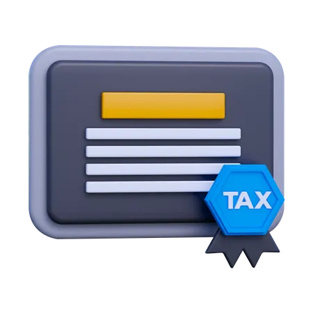 Certificado de impuestos  3D Icon