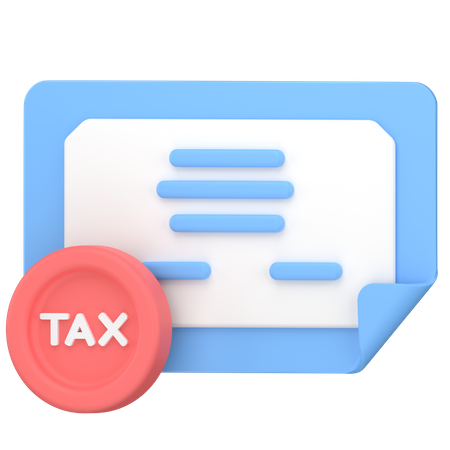 Certificado de impuestos  3D Icon
