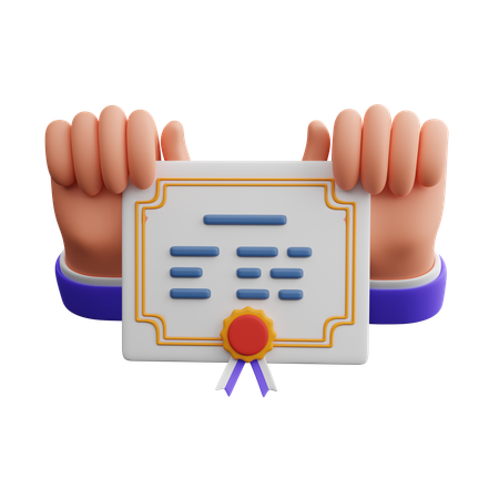 Certificado de mano  3D Icon