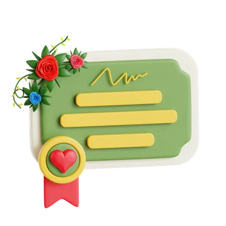 Certificado de matrimonio  3D Icon