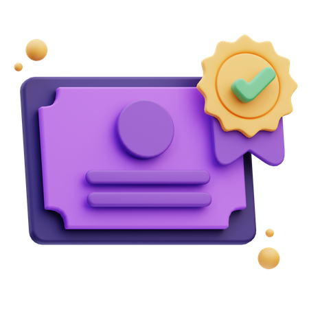 Certificado de qualidade  3D Icon