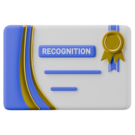 Certificado de reconhecimento  3D Icon