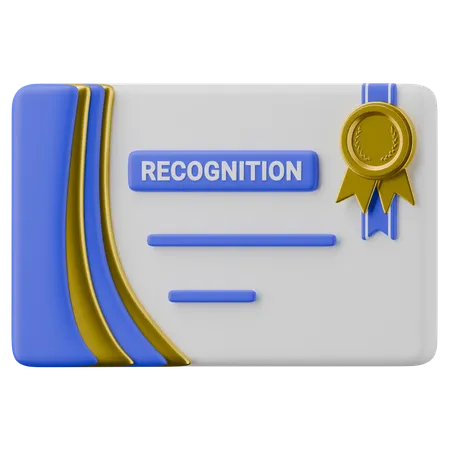 Certificado de reconhecimento  3D Icon