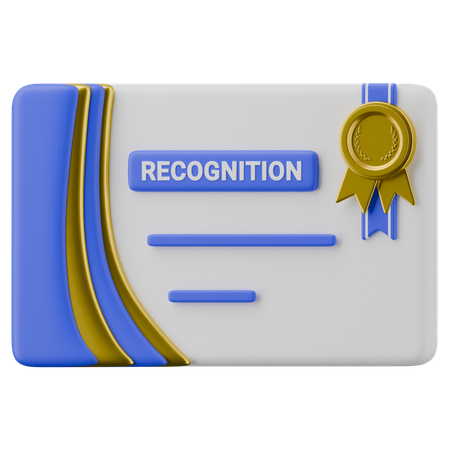 Certificado de reconocimiento  3D Icon