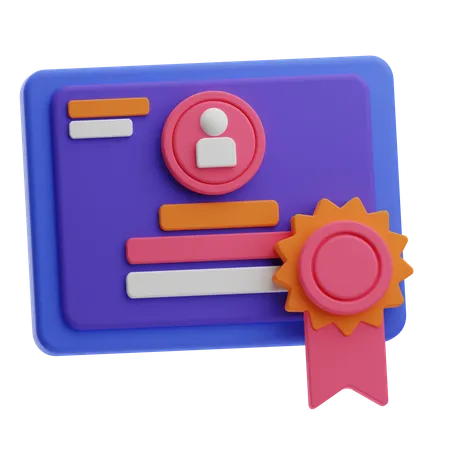 Certificado de rendimiento  3D Icon