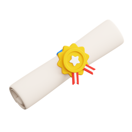 Certificado de rolagem do vencedor  3D Icon