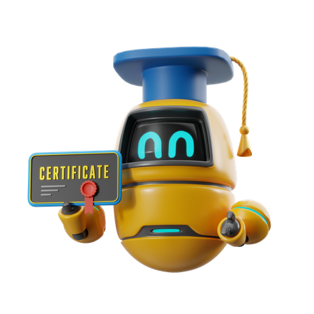 Segurando certificado  3D Icon