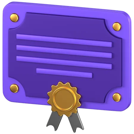 Certificado de títulos bancários  3D Icon