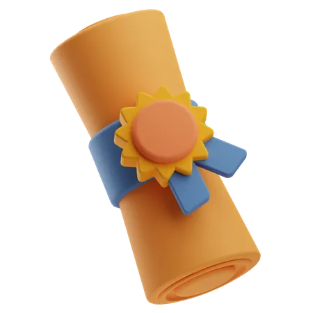 Rollo de certificado  3D Icon