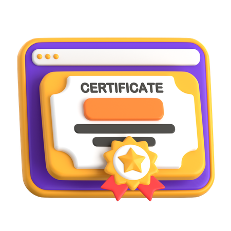 Certificado digital  3D Icon