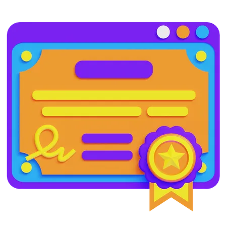 Y certificado  3D Icon