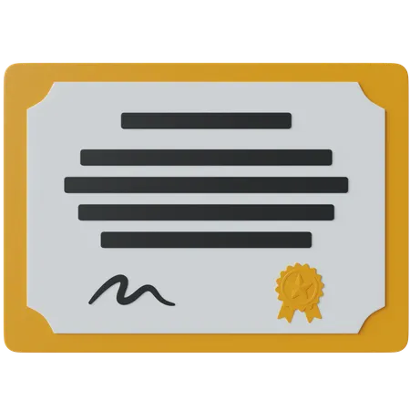 Certificado de educação  3D Icon