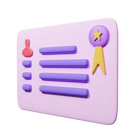 Certificado educacional  3D Icon