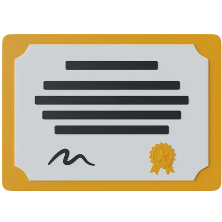 Certificado de EDUCACION  3D Icon