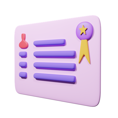 Certificado de educación  3D Icon