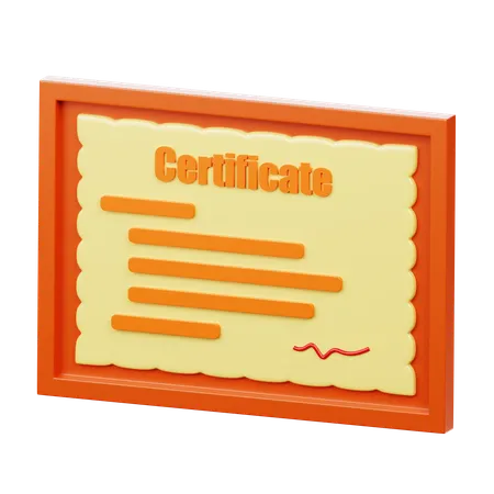 Certificado comercial  3D Icon