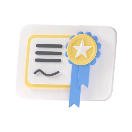 Certificado escolar  3D Icon