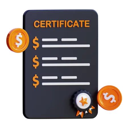 Certificado financeiro  3D Icon